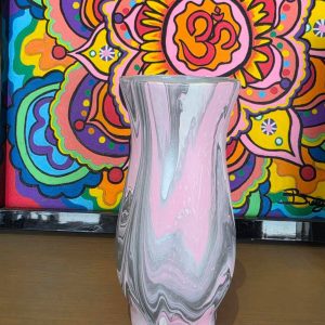 Pink, White, & Silver Vase